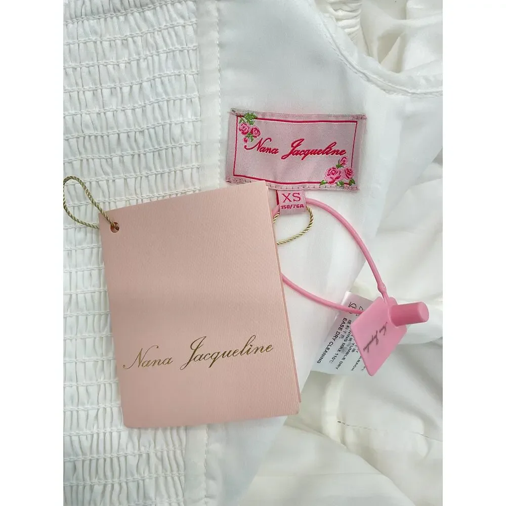Nana Jacqueline Romantic White Maddie Lace Blouse Size XS